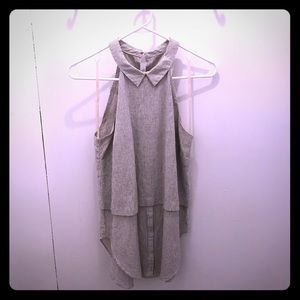 BCBG Layered Striped Sleeveless Top